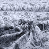 100% Digital Cotton Elephant in Jungle White Black