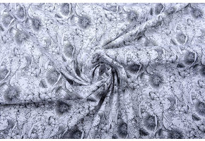 100% Digital Baumwolle Elefant im Dschungel Weiß Schwarz