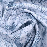 100% Digitaal Katoen Olifant in Oerwoud  Wit Marine