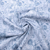 100% Digital Cotton Elephant in Jungle White Navy