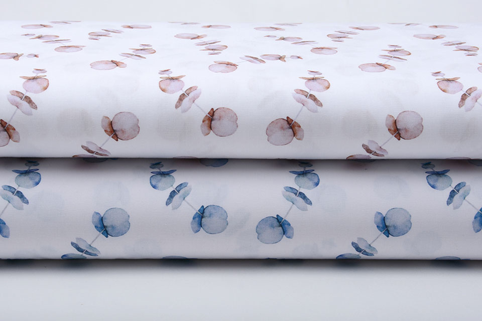 100% Digital Cotton Poppy Blue