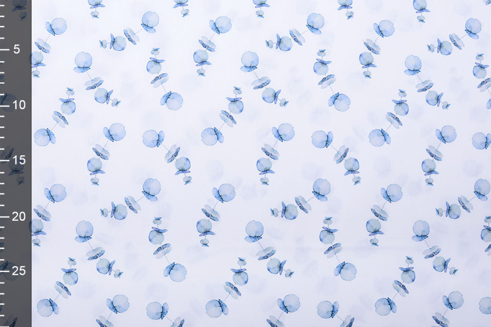 100% Digital Cotton Poppy Blue