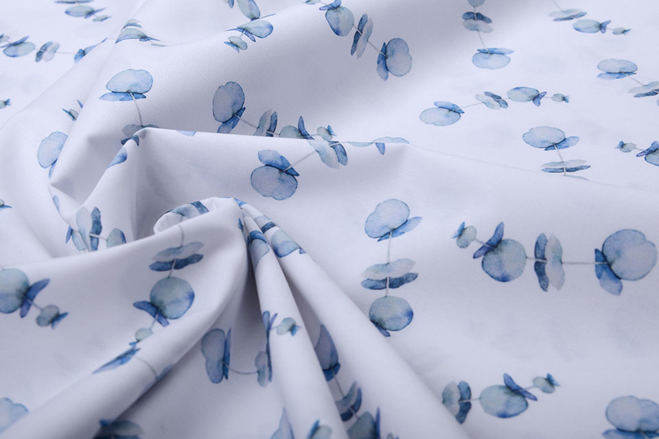 100% Digital Cotton Poppy Blue