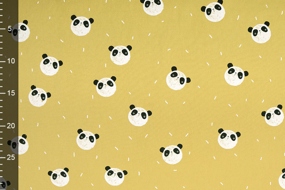 100% Gewaschene Baumwolle Panda Ocker Gelb