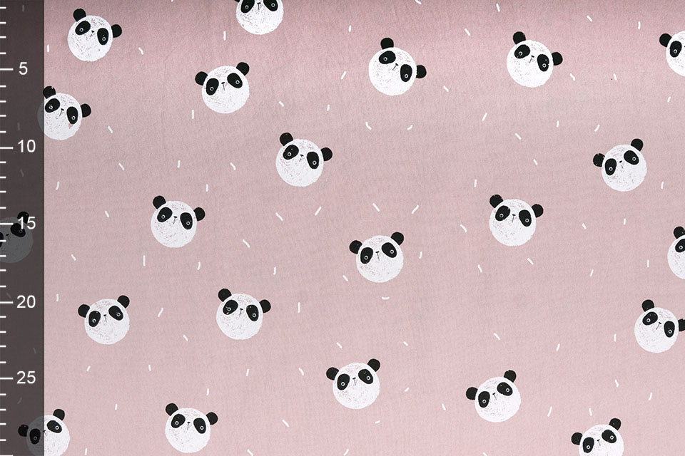 100% Gewaschene Baumwolle Panda Altrosa
