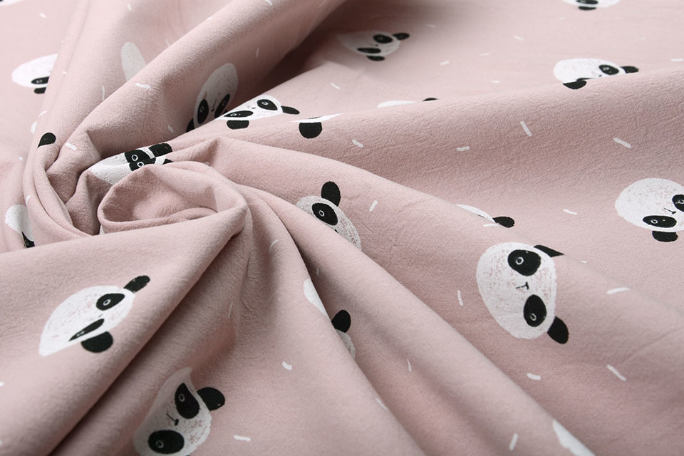 100% Gewassen Katoen Panda Oud Roze