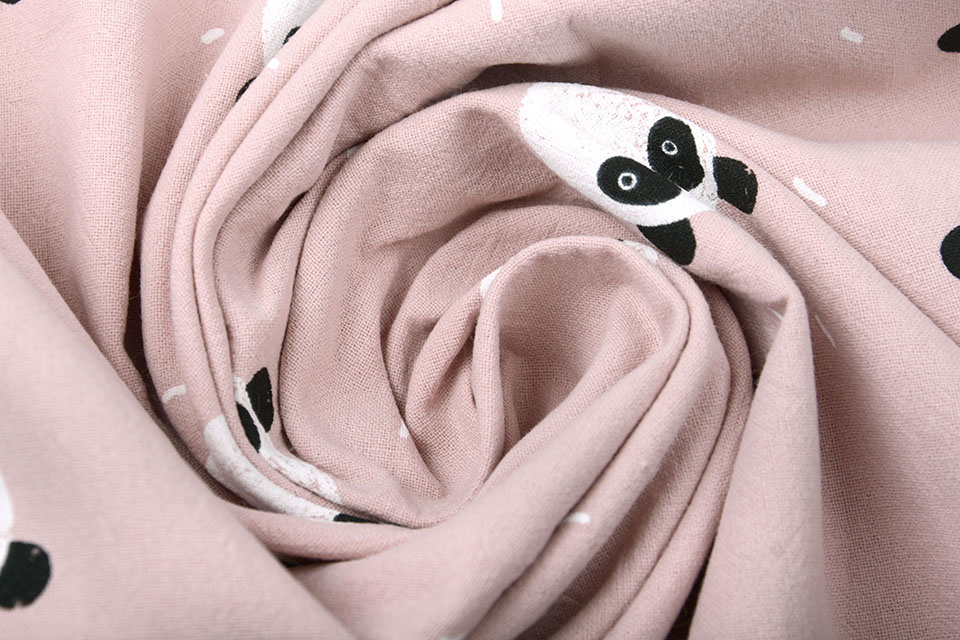 100% Gewaschene Baumwolle Panda Altrosa