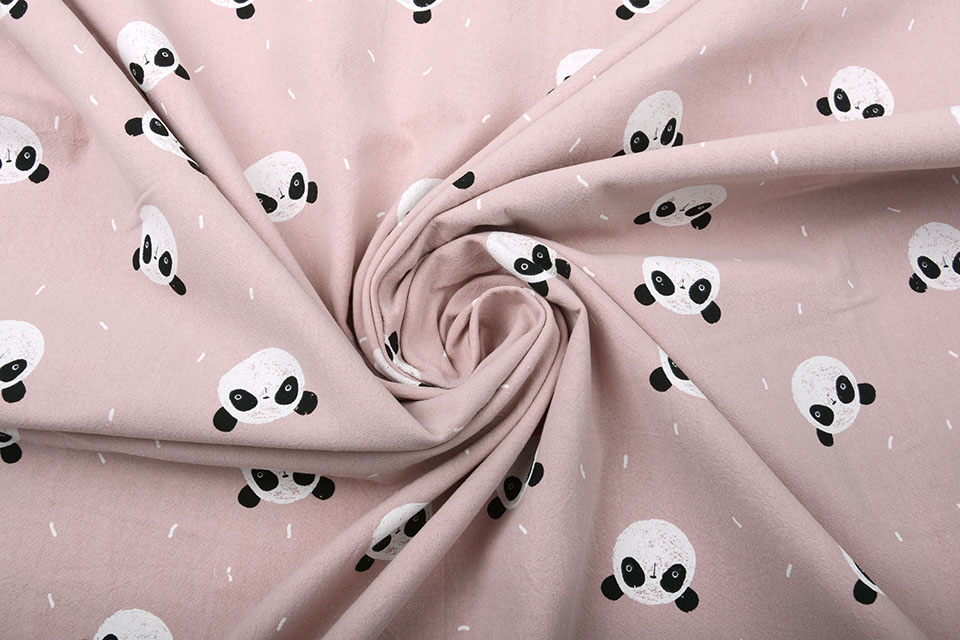 100% Gewaschene Baumwolle Panda Altrosa
