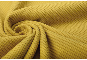 Baby Jersey Waffle Pique Fabric Ocher Yellow