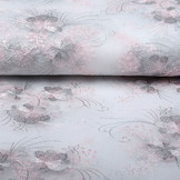 Mesh Embroidered Flower Silver Pink