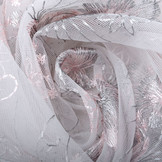 Mesh Embroidered Flower Silver Pink