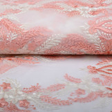 Mesh Geborduurd Oliva Creme Roze