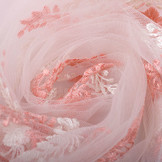 Mesh Embroidered Oliva Creme Pink