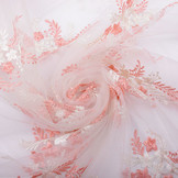 Mesh Geborduurd Oliva Creme Roze