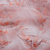 Mesh Geborduurd Oliva Oud Roze - Roze