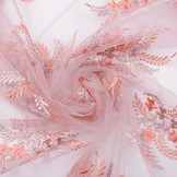 Mesh Geborduurd Oliva Oud Roze - Roze