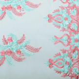 Mesh Embroidered Oliva Mint Pink