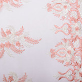 Mesh Embroidered Oliva Creme Pink