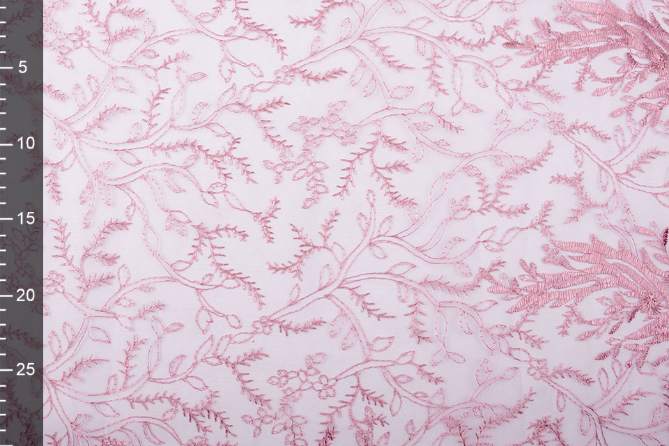 Mesh Geborduurd Ravina Oud Roze