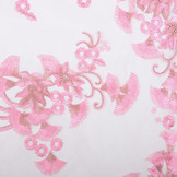 Mesh Geborduurd Kipas Roze