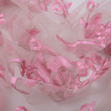 Mesh Geborduurd Kipas Roze