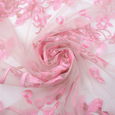 Mesh Geborduurd Kipas Roze