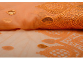 Mesh Embroidered Qatra Orange