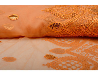 Netz Bestickt Qatra Orange