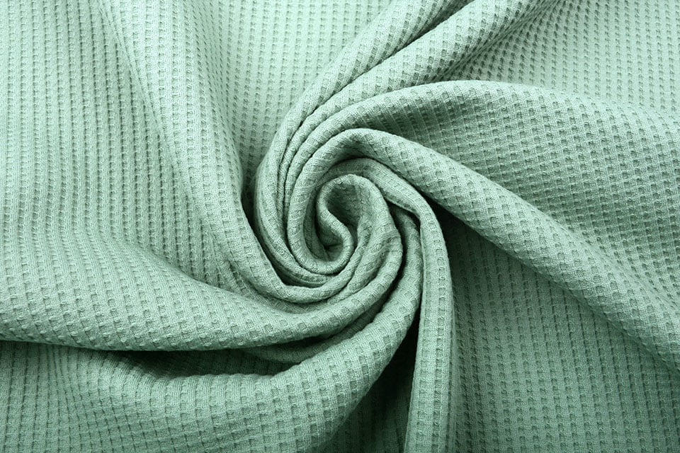 Last Cuts! Pesto Green, Cotton Waffle Knit – Boho Fabrics