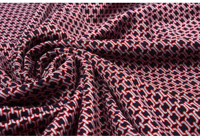 Viscose Punta Di Roma Small Link Chain Navy Red