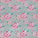 Nicky Velours Bloemen Grijs