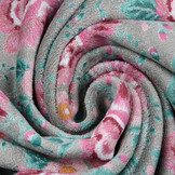 Nicky Velours Flowers Grey