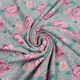 Nicky Velours Bloemen Grijs