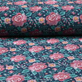 Nicky Velours Flowers Navy Blue