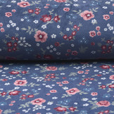 Nicky Velours Kleine Bloemen Donker Lila