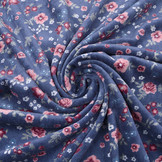 Nicky Velours Kleine Bloemen Donker Lila