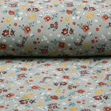 Nicky Velours Kleine Bloemen Grijs