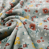 Nicky Velours Kleine Bloemen Grijs