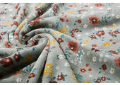 Nicky Velours Small Flowers Grey