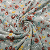 Nicky Velours Small Flowers Grey