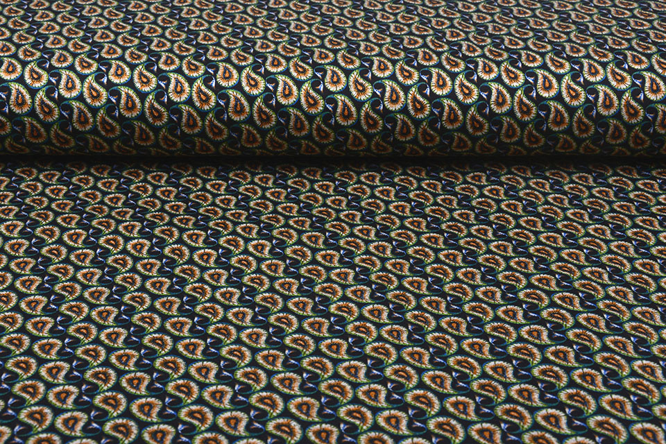 Viscose Punta Di Roma Paisley Groen