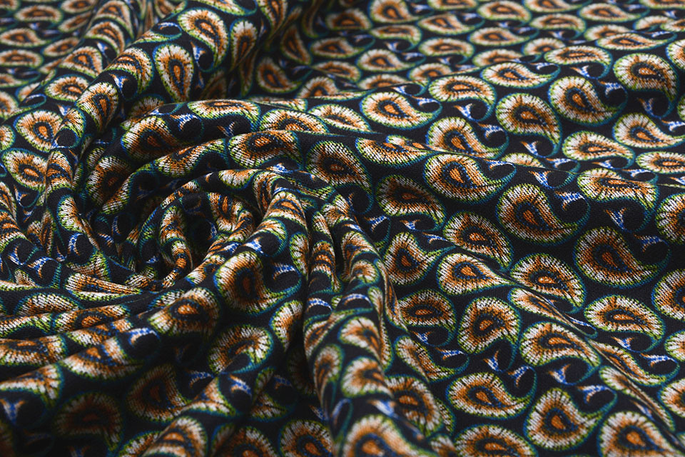 Viscose Punta Di Roma Paisley Groen