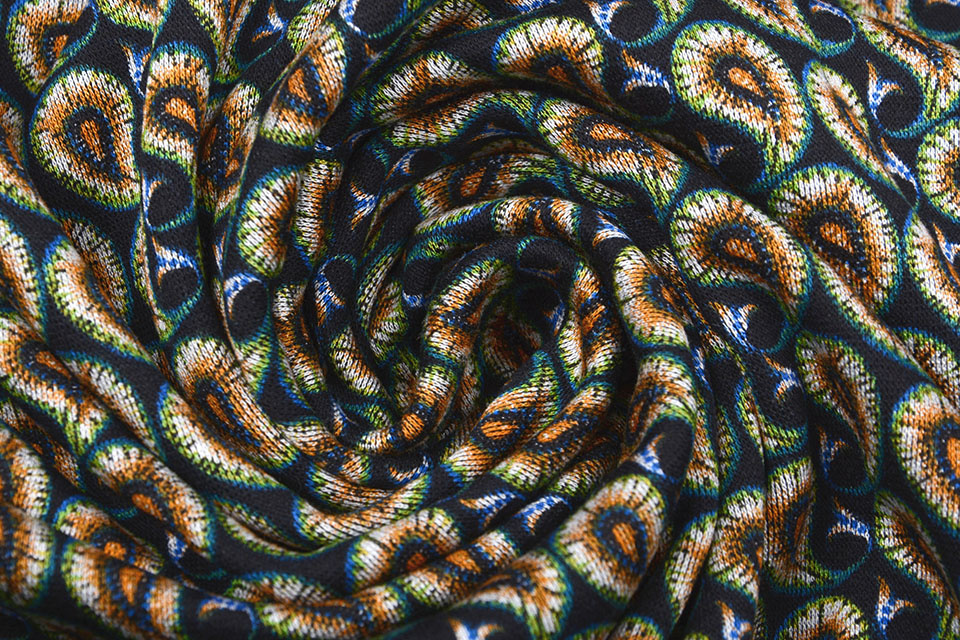 Viscose Punta Di Roma Paisley Groen