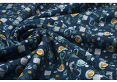 Viscose Punta Di Roma Circlio Navy Blue