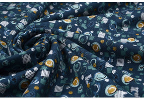 Viscose Punta Di Roma Circlio Marine Blauw