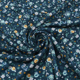 Viscose Punta Di Roma Circlio Marine Blauw
