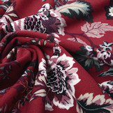 Scuba Crepe Bedrukt Library Bloemen Bordeaux