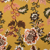 Scuba Crepe Bedrukt Library Bloemen Oker Geel