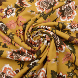 Scuba Crepe Printed Library Flowers Ocher Yellow