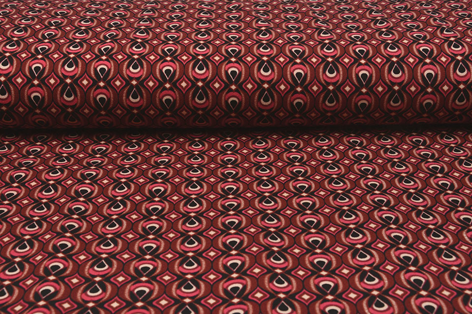 Scuba Crepe Bedruckt Retio Rot